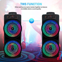 Dual 8.5'' Bluetooth Karaoke Party Speaker & Mic 1 Year Warranty NEW