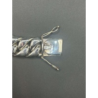 Mens 925 Sterling Silver Chunky Curb Link 362g Bracelet (New)