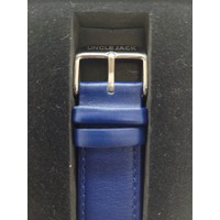 Uncle Jack Men's White Dial Quartz Analog Watch Navy Blue Leather