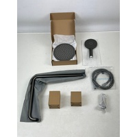 Beaumont Twin Shower Tap Line Brushed Gunmetal Shower Head Bathroom Fixture
