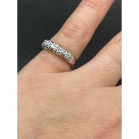 Ladies 9ct White Gold Cubic Zirconia Ring