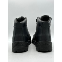 Kembla Black Leather Steel Toe Lace Up Safety Work Boots Black Size 10