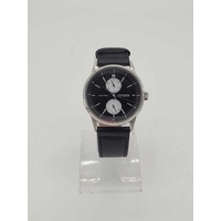 Citizen Eco-Drive Black Dial Black Leather Band Men's Analog Watch BU3020-15E