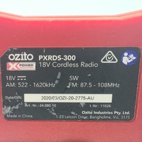 Ozito PXRDS-300 18V Cordless Job Site Radio Skin Only AM/FM AUX Power X Change 