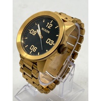 Nixon Take Charge Corporal All Gold Black Stainless Steel Bracelet Mens Watch