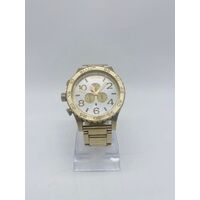 Nixon 51-30 Chronograph Champagne Dial Gold-tone Men's Watch (Pre-owned)