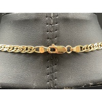 Unisex 9ct Yellow Gold Double Curb Link Necklace (Pre-Owned)