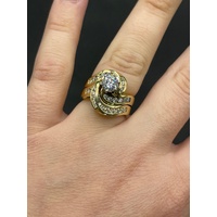 Ladies 18ct Yellow Gold Diamond Wedding Ring Set