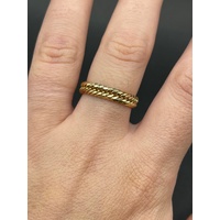 Unisex 18t Yellow Gold Curb Link Chain Ring