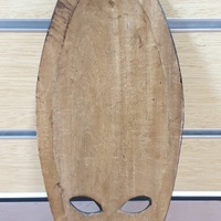 Fiji Wooden Tribal Mask Ornamental Wall Art Carved Fish Design 49cm