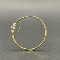 Ladies 18ct Yellow Gold Round Hoop Flower Earrings