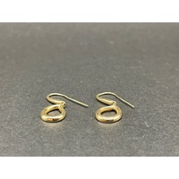 Ladies 10ct Yellow Gold Tear Drop Dangle Earrings