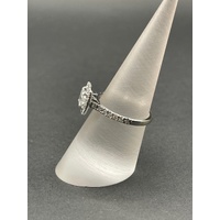 Ladies 18ct White Gold Diamond Halo Ring