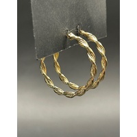 Ladies 9ct Yellow Gold Round Hoop Earrings