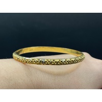 Ladies 22ct Yellow Gold Pattern Round Bangle