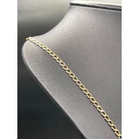 Unisex 9ct Yellow Gold Flat Curb Link Necklace