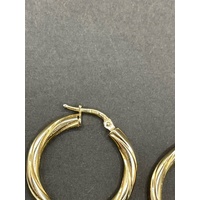 Ladies 9ct Yellow Gold Round Hoop Earrings