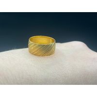 Unisex 21ct Yellow Gold Wide Band Ring