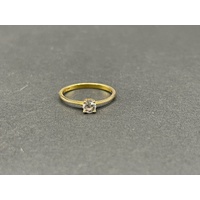 Ladies 21ct Yellow Gold Cubic Zirconia Ring