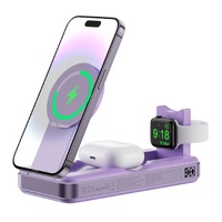 EKO 5 in 1 Portable Wireless Charger and Powerbank for iPhone in Violet