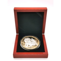 2022 Niue 5oz Silver Gold Plated Apex Predators Komodo Dragon vs Tiger Coin