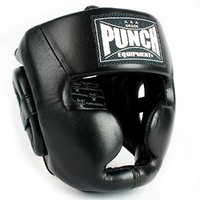 Punch Equipment AAA Grade Boxing Headgear Size Large Black