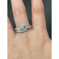 Ladies 9ct White Gold Diamond Ring Set