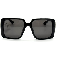 Gucci GG1692SA 001 Ladies Black Grey Lenses Oversized Square Sunglasses