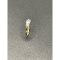 Ladies 18ct Yellow Gold Band and Diamond Ring