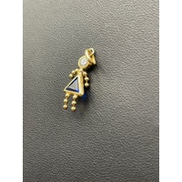 Ladies 9ct Yellow Gold Girl Figure Gemstone Pendant