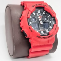 Casio G-Shock GA-100B Analog Digital Resin Strap Mens Red Watch 200m WR