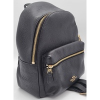 Coach Mini Charlie Backpack Black Pebble Leather