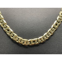 Men's 9ct Yellow Gold Double Birdseye/Anchor Link Necklace