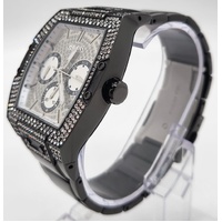 Guess Phoenix Gents Multi Crystal Silver Dial Black SS Analog Watch GW0094G3
