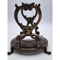 Antique Victorian Era Brass Tilting Kettle with Burner