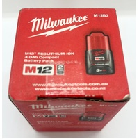 Milwaukee M12 Redlithium-Ion 3.0Ah Compact Battery Pack M12B3