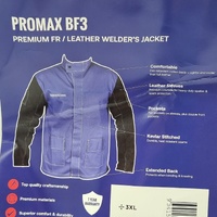 Weldclass Promax BF3 Blue FR with Leather Sleeves Size 3XL Welders Jacket