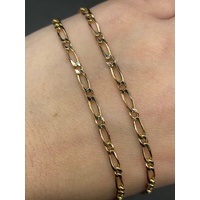Unisex 9ct Yellow Gold Figaro Link Necklace
