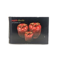 Apple Décor Collection S/3 Canister Set 3 Piece Ceramic Storage Jars