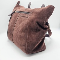 Evity Suede Leather Tote Handbag Classic Brown