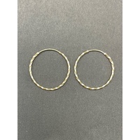Ladies 9ct Yellow Gold Round Hoop Earrings