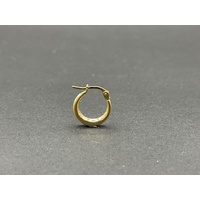 Ladies 9ct Yellow Gold Round Huggie Hoop Earrings