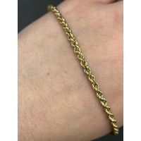 Ladies 9ct Yellow Gold Rope Link Bracelet