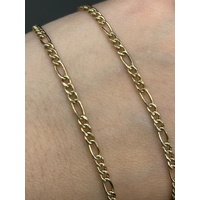 Ladies 9ct Yellow Gold Figaro Link Chain & Bar Pendant