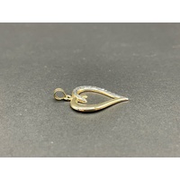 Ladies 9ct Two Tone Gold Heart Pendant