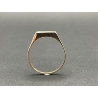Mens 9ct Yellow Gold Signet Diamond Ring