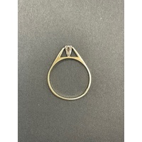 Ladies 9ct Yellow Gold Single Diamond Ring