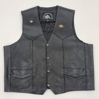 Himalaya Motorbike Wear Leather Vest Size 48 Classic Black Biker Riding Gear