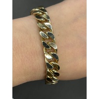 Mens 9ct Yellow Gold Chunky Curb Link Bracelet