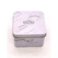 Elite Ladies Gold Tone Stone Set Analog Watch 5080035 with Tin Case
